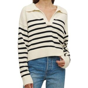 REFORMATION Francesco Cotton Polo Sweater Size XS